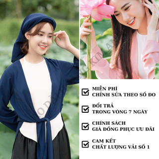 Áo yếm tứ thân chụp sen ảnh nghệ thuật kèm mấn và áo choàng vải lụa mịn mát, Áo yếm lụa kiểu mảnh nữ truyền thống đủ màu