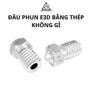 Đầu phun e3d bằng thép không gỉ nhựa 1.75mm dành cho máy in 3d