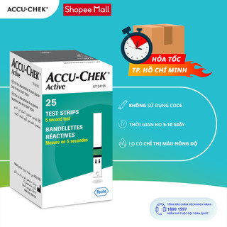 Hộp 25 que thử đường huyết accu-chek® active dùng cho máy đo đường huyết accu-chek® active