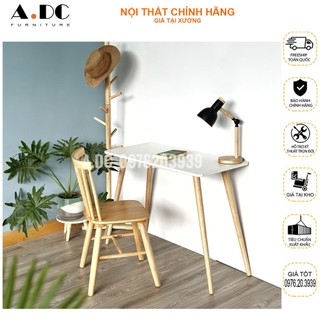 Bàn làm việc học tập, chân gỗ cao su tự nhiên - Sản phẩm chính hãng An Decor