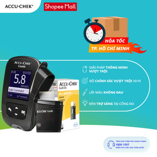Combo Máy Đo Đường Huyết ACCU-CHEK® Guide Kèm Hộp 25 Que Thử Và 24 Kim Lấy Máu FastClix