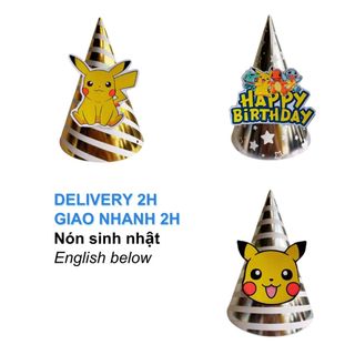 Nón sinh nhật Pikachu Nhiều Mẫu - Pikachu Birthday Hat PDM11
