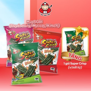 [MUA 5 GÓI TẶNG 1 GÓI] Snack Rong Biển Ăn Liền Thái Lan Taokaenoi SUPER CRISP Vị Truyền Thống, Mực, Kim Chi (Gói 12g)