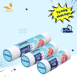 Túi đựng thực phẩm tự hủy sinh học 100 túi/ cuộn, an toàn thực phẩm, thân thiện môi trường Sóng Vàng
