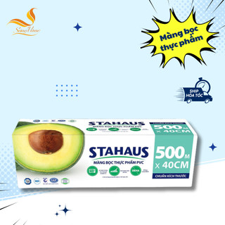 Màng bọc thực phẩm  PVC STAHAUS 500mx45cm cuộn lớn dùng cho nhà hàng, quán ăn,  an toàn thực phẩm