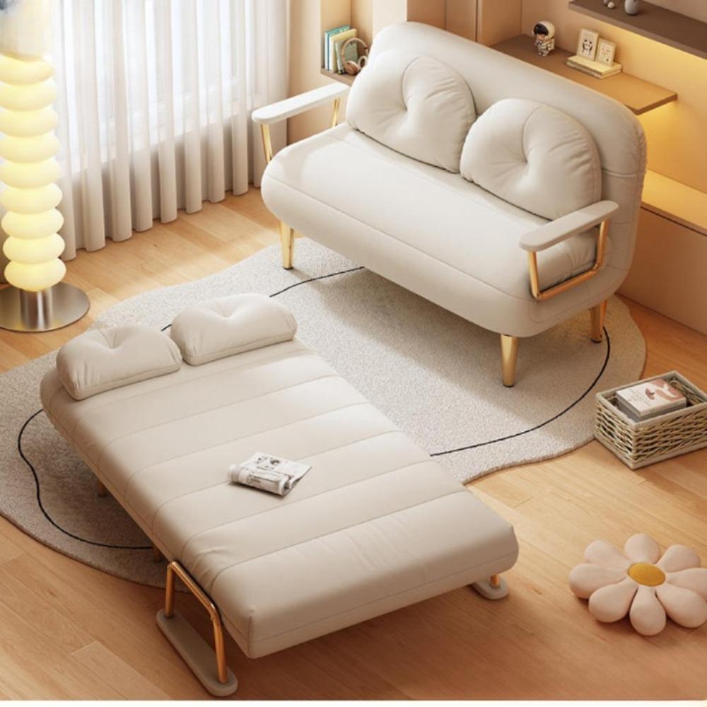 Ghế sofa giường đa năng khung thép chắc chắn bảo hành 12 tháng, Giường sofa gấp gọn vải nhung có khóa kéo vệ sinh