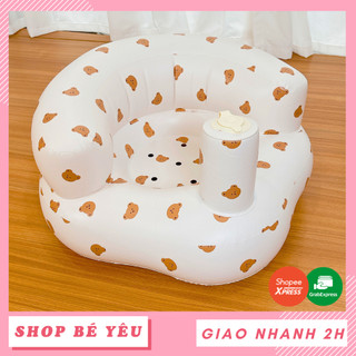 Ghế hơi tập ngồi 🌸 𝑭𝒓𝒆𝒆𝒔𝒉𝒊𝒑 🌸 Ghế hơi tập ngồi cho bé, ghế phao tập ngồi cho bé từ 4 tháng tuổi mẫu gấu nâu