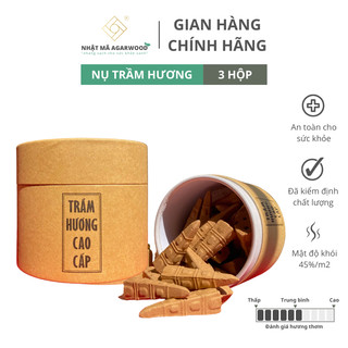 Combo 3 hộp nụ trầm hương, trầm hương xông nhà - Hộp 30 nụ - Nhật Mã Agarwood