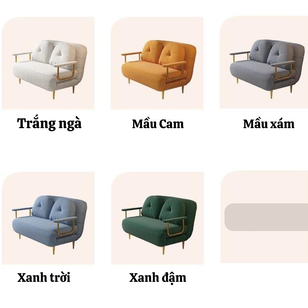 Ghế sofa giường đa năng khung thép chắc chắn bảo hành 12 tháng, Giường sofa gấp gọn vải nhung có khóa kéo vệ sinh | BigBuy360 - bigbuy360.vn