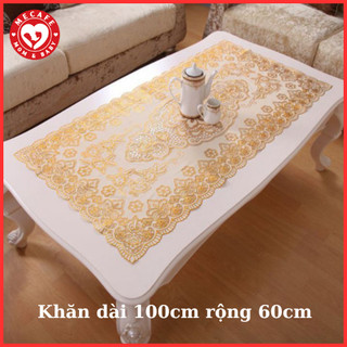 Khăn trải bàn hoa văn dập nổi sang trọng - khăn trải lót bàn kính