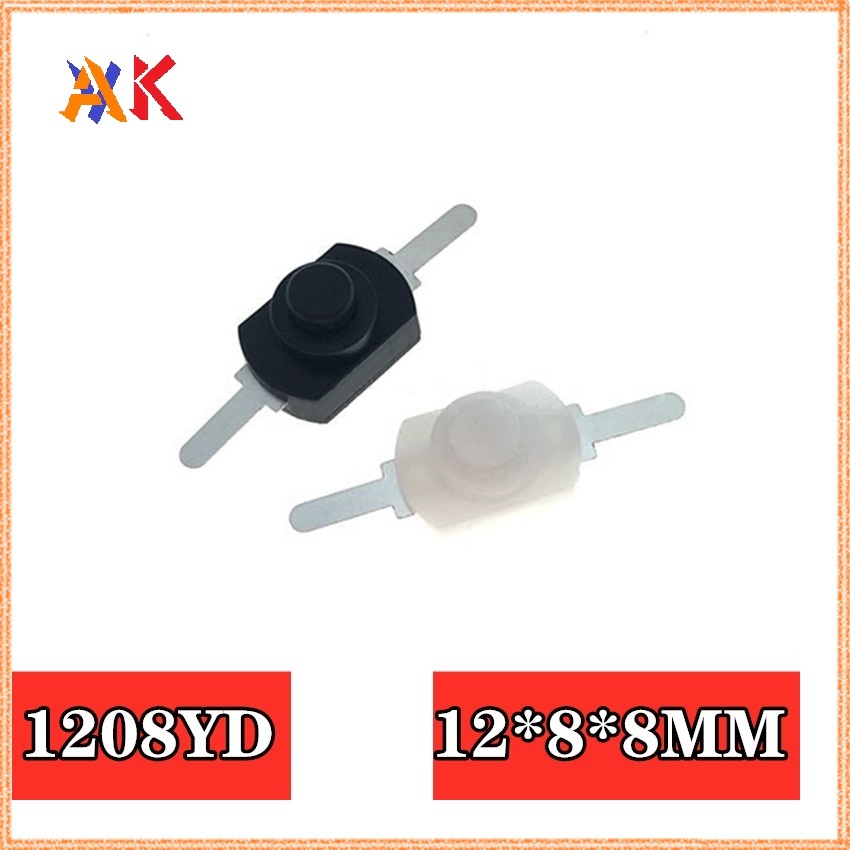[V.A.K] Set 5 cái Công tắc bật/tắt đèn pin 1208YD màu đen 12*8MM DC 30V 1A