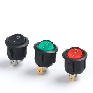 [V.A.K] Set 5 cái Công tắc bập bênh tròn 20mm KCD1 6A-250v(3 chân không đèn báo)