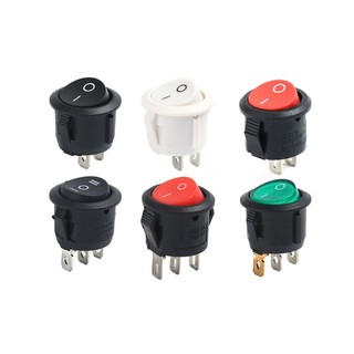 [V.A.K] Set 5 cái Công tắc bập bênh tròn 20mm KCD1 6A-250v(3 chân không đèn báo)