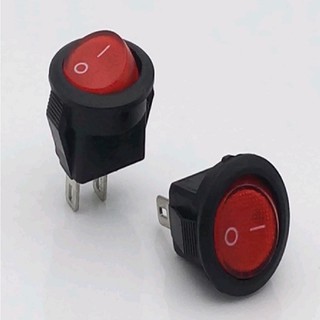[V.A.K] Set 5 cái Công tắc bập bênh tròn 20mm KCD1 6A-250v(3 chân không đèn báo)