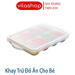 Khay Trữ Đồ Đông, Khay Bảo Quản Đồ Ăn Cho Bé, Nhựa Dẻo Trong Suốt Cao Cấp An Toàn