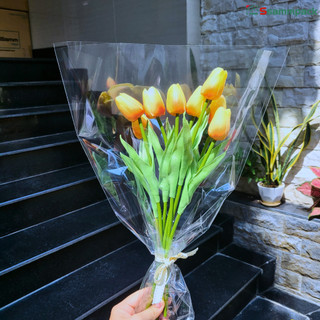 Túi bóng kính gói hoa trong suốt, gói 10 đến 20 bông, túi kiếng gói hoa nhiều size, dày dặn