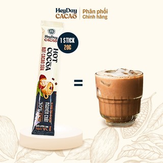 Bột Cacao Sữa Heyday - Gói tiện lợi 20g - Giàu Khoáng, Chất Xơ Hoà Tan - Vị Chocolate Chân Thật