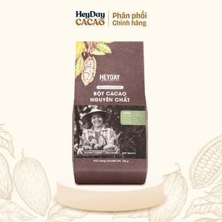 Túi 100g - Bột cacao nguyên chất Việt Nam 100% Heyday - Dòng Origin thượng hạng - Chuẩn UTZ Quốc Tế