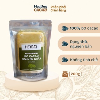 Túi 200g - Bơ cacao nguyên chất Heyday - Raw cocoa butter - Sử dụng làm bánh, mỹ phẩm hoặc chocolate