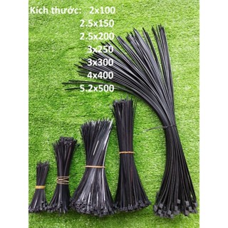 Bịch 500 Sợi Dây Rút Nhựa Đen, Dây Thít Đen 10cm 15cm 20cm 25cm 30cm 40cm 50cm Nylon Cao Cấp