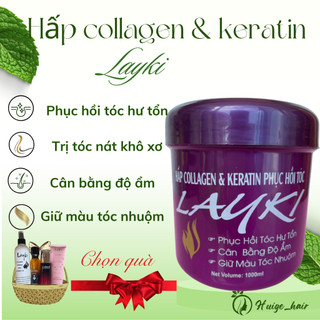 Kem ủ tóc phục hồi hư tổn , kem hấp tóc collagen , dầu ủ collagen dưỡng tóc Layki