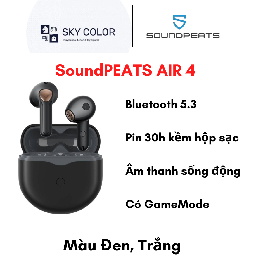 Tai Nghe True Wireless SoundPEATS Air4 - Hàng Chính Hãng