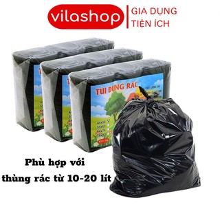Lô 3 Cuộn Túi Đựng Rác, Túi Rác Tự Phân Hủy Màu Đen Kích Thước 55x65cm, Túi Rác 50 Lít