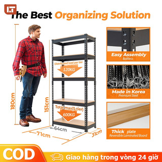 Lt kệ sắt v lỗ đa năng 3/4/5 tầng kệ nhà bếp 90x40x180cm kệ sắt đa năng đựng không cần ốc vít
