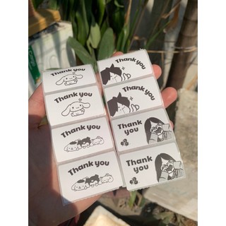Set 50 tem 30x50mm KUROMI, SANRIO,CINAMOROLL nhãn dán meme, sticker, tem niêm phong có keo dán túi giấy, Anime Dễ Thương