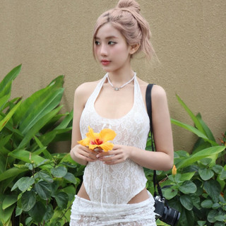 Bikini đồ bơi ren lưới kèm váy quây