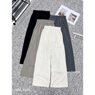 Quần suông gió nhăn trơn basic metwo.dearu - quần suông gió ống rộng dài 110cm cạp chun co dãn ulzzang hàn quốc