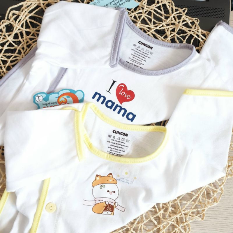 Áo dài sơ sinh Cún Con cài bác sĩ