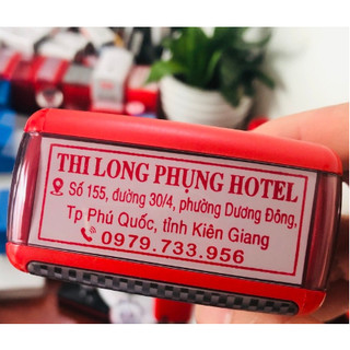 Con dấu 4 dòng, mực đỏ, dấu đóng giấy thông dụng