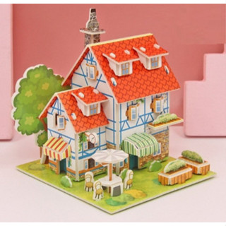   LeGo TO  Mô hình Ngôi Nhà 3D 30x20cm giấy xốp Cối Xay Gió lắp ghép thông minh sáng tạo LOẠI ĐẸP 