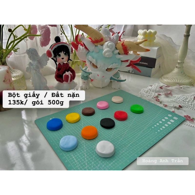 Bột giấy tự khô , đất sét gói 500g tạo hình trang trí