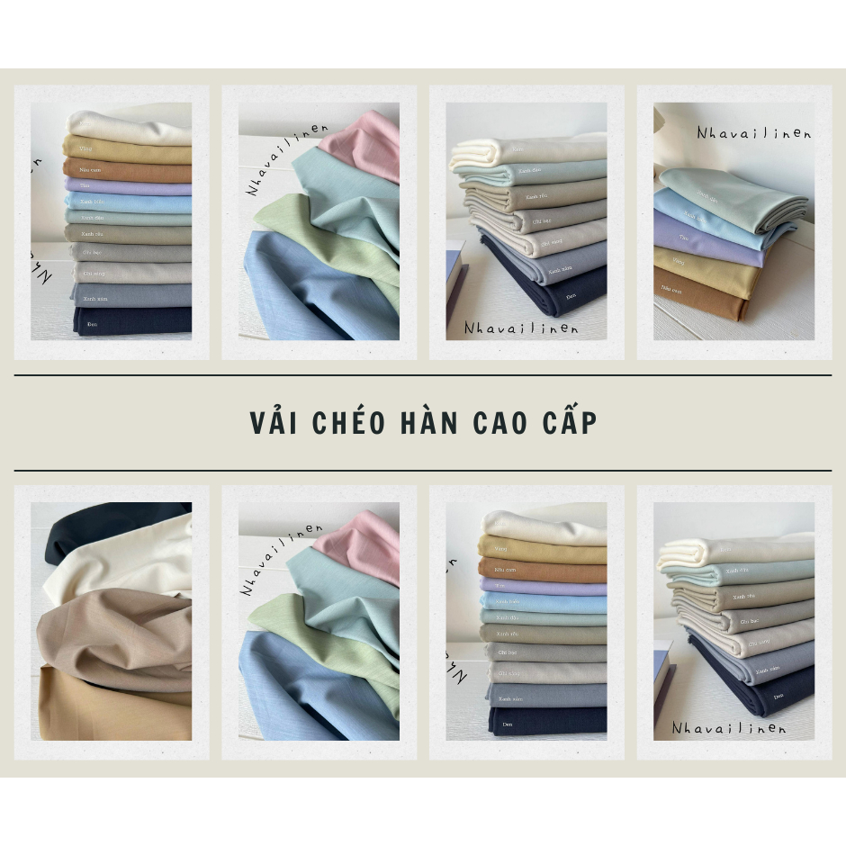 Vải chéo hàn cao cấp mềm mại thích hợp may chân váy công sở, quần tây | Nhà vải linen