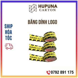 [FREESHIP] Băng dính in chữ hàng dễ vỡ, băng dính logo, băng keo dán thùng cảnh báo hàng dễ vỡ (màu vàng)