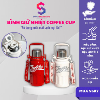 Bình giữ nhiệt Sonahouse inox 304 giữ nhiệt nóng lạnh kiểu dáng đẹp dung tích 800ml 1200ml