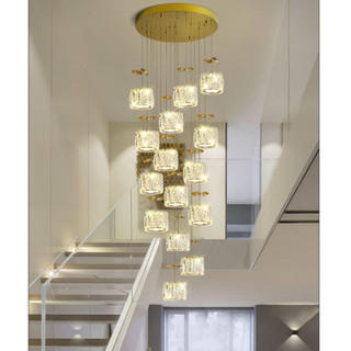 Đèn thả KONE thông tầng pha lê 15 bóng tiết kiệm năng lượng - kèm bóng Led chuyên dụng (ảnh chụp thật showroom)