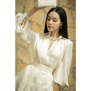 Olus Dress - Đầm Mini Tay Phồng Phom Xòe Khóa Kéo Cá Tính
