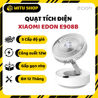 Quạt sạc tích điện Xiaomi Edon E908B _ gấp gọn, pin trâu 10h, có remote