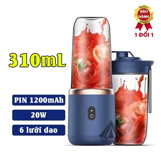 Máy xay sinh tốt sạc PIN, mini cầm tay 6 lưỡi gọn nhẹ tiện lợi, động cơ mạnh mẽ
