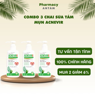 Combo 3 Chai Sữa tắm giảm mụn lưng, giảm viêm nang lông, giảm mụn ngực Acniver Santafa Chai 210ml
