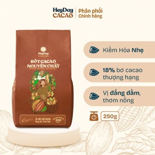 Bột cacao nguyên chất Việt Nam 100% Heyday - Dòng Origin thượng hạng - Túi giấy 250g