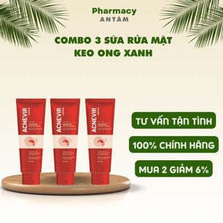 Combo 3 Tuýp Sữa Rửa Mặt đỏ Santafa ngừa mụn, giảm dầu nhờn, khoá ẩm, dùng cho da nhạy cảm - Tuýp 100g