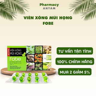 Viên Xông Thông Mũi Họng, Tinh Dầu Tràm Trà, Bạc Hà Fobe Giảm Nghẹt, Mũi Sổ Mũi  Hộp 20 viên