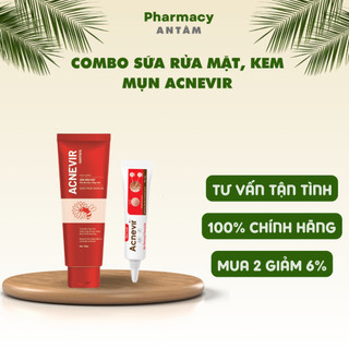 Combo Sữa Rửa Mặt Và Kem Hỗ Trợ Ngừa Mụn Cám, Mụn Đầu Đen Acnevir Santafa Tuýp 100g và 10g