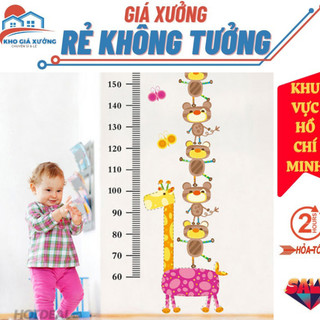 Thước Đo Chiều Cao Cho Bé, Decal dán tường thước đo chiều cao động vật dễ thương trang trí phòng ngủ cho bé