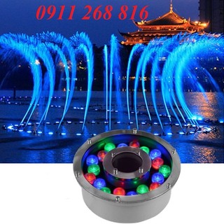 Đèn LED âm nước dạng bánh xe 18W đổi màu 24VAC đèn chiếu sáng đài phun nước bể cá hồ bơi thác nước bể tiểu cảnh sân vườn