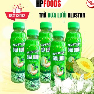 Trà Dưa lưới Thạch dừa Blustar 1 chai 500ml-đồ uống nước ngọt đóng chai hương trái cây vị dưa lưới thạch dừa thơm ngon